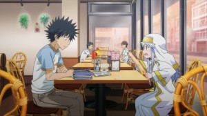 Toma and Index eating lunch.