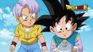 Goten and Trunks look for a gift for Videl.