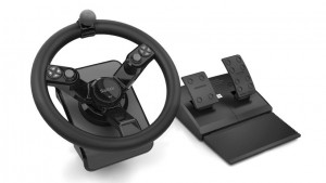 The wheel and pedals.