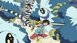 Bon Clay & Luffy fighting together.