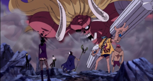 The Strawhats vs Luffy's zombie.