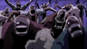 The Strawhat Pirates deal with a zombie attack.
