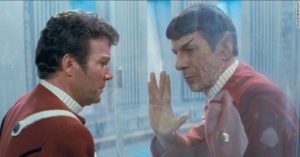 Kirk and Spock prepare for sacrifice. 