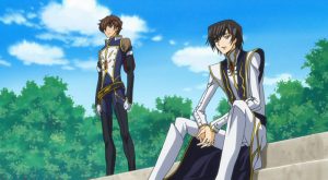 Lelouch (right) and best friend Suzaku (left).